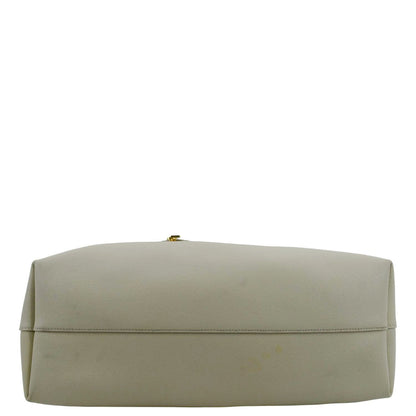 YVES SAINT LAURENT Leather Tote Bag Ivory