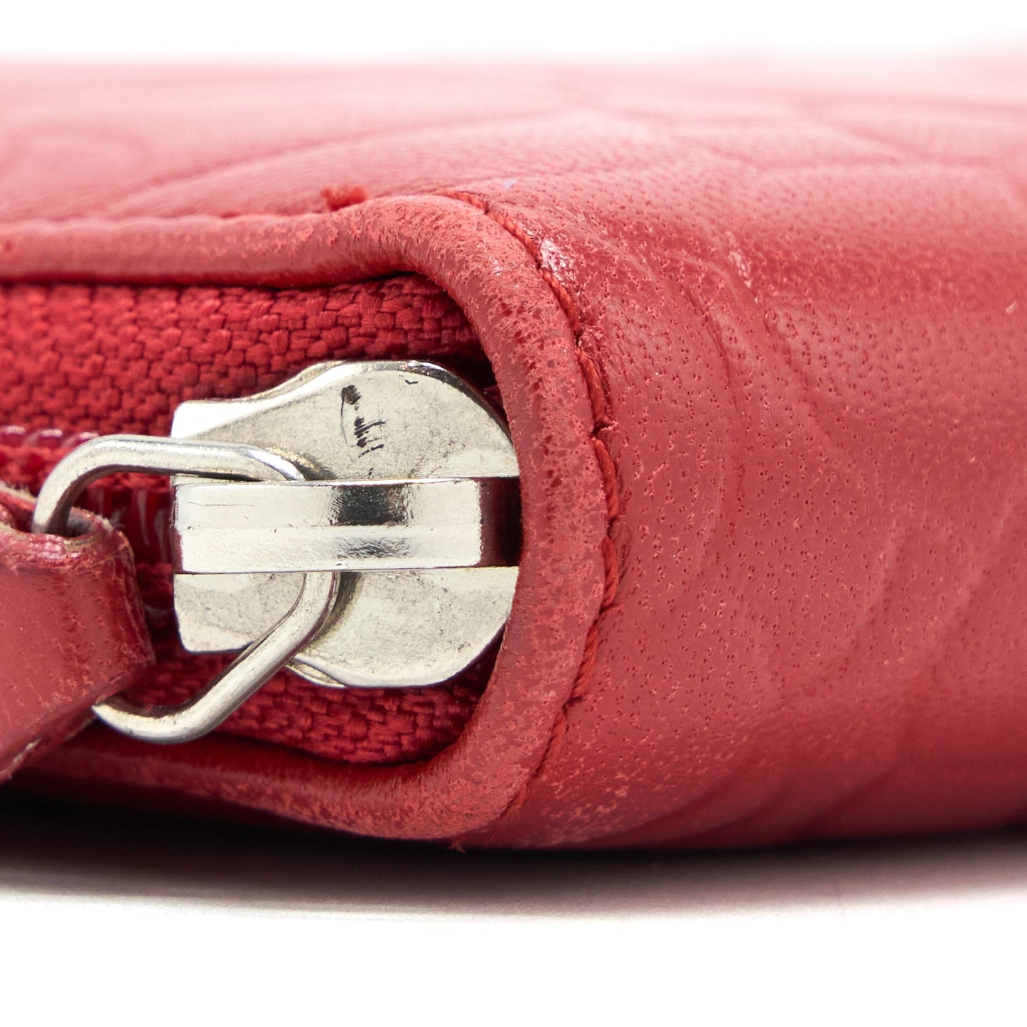 Chanel Camellia Long Wallet Lambskin Red