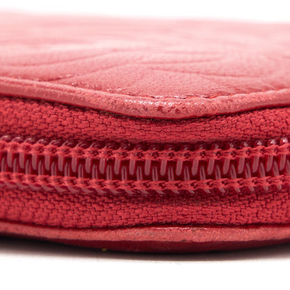 Chanel Camellia Long Wallet Lambskin Red