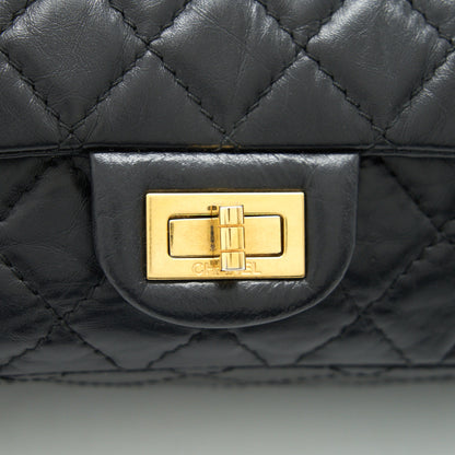 Chanel 2.55 Reissue Small Flap Bag Aged Calfskin in Black