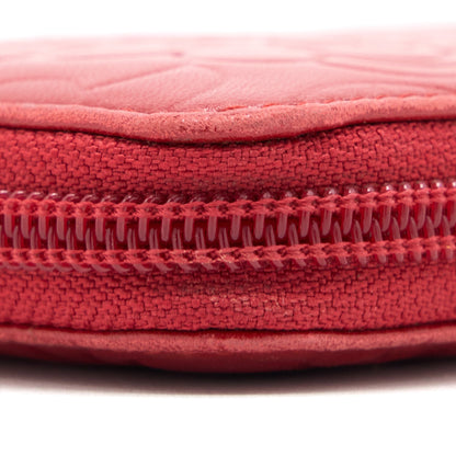 Chanel Camellia Long Wallet Lambskin Red