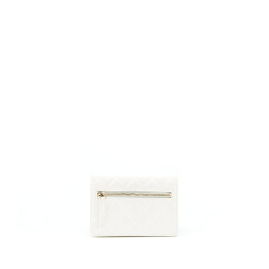 Chanel Ruffles Mini Wallet On Chains White
