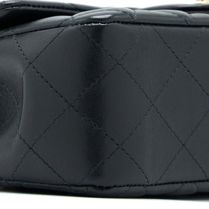 Chanel Mini Rectangular with coco bag charm Limited Edition Lambskin Black L