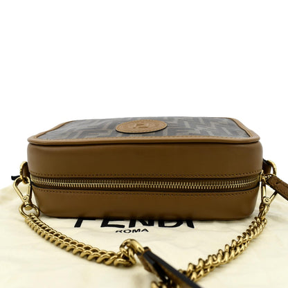 FENDI FF Fabric Crossbody Camera Bag Tan