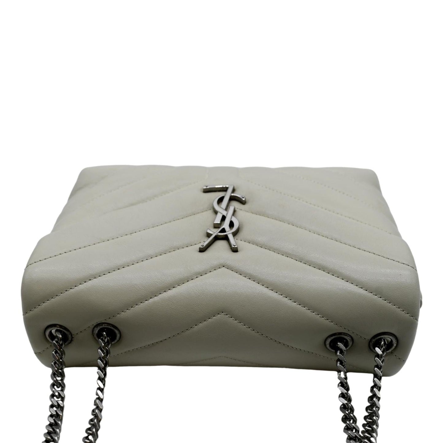 YVES SAINT LAURENT Loulou Toy Quilted Leather Crossbody Bag Ivory
