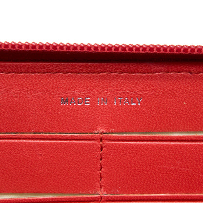 Chanel Camellia Long Wallet Lambskin Red