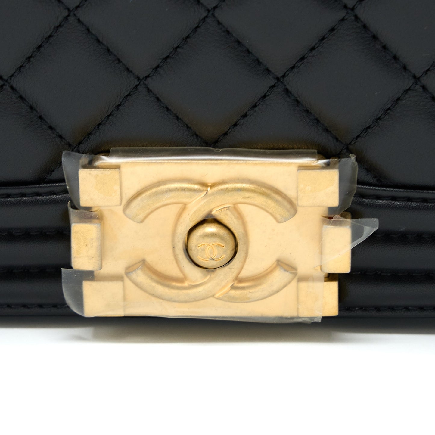 Chanel Medium Boy Bag Calfskin Black  (Microchip)