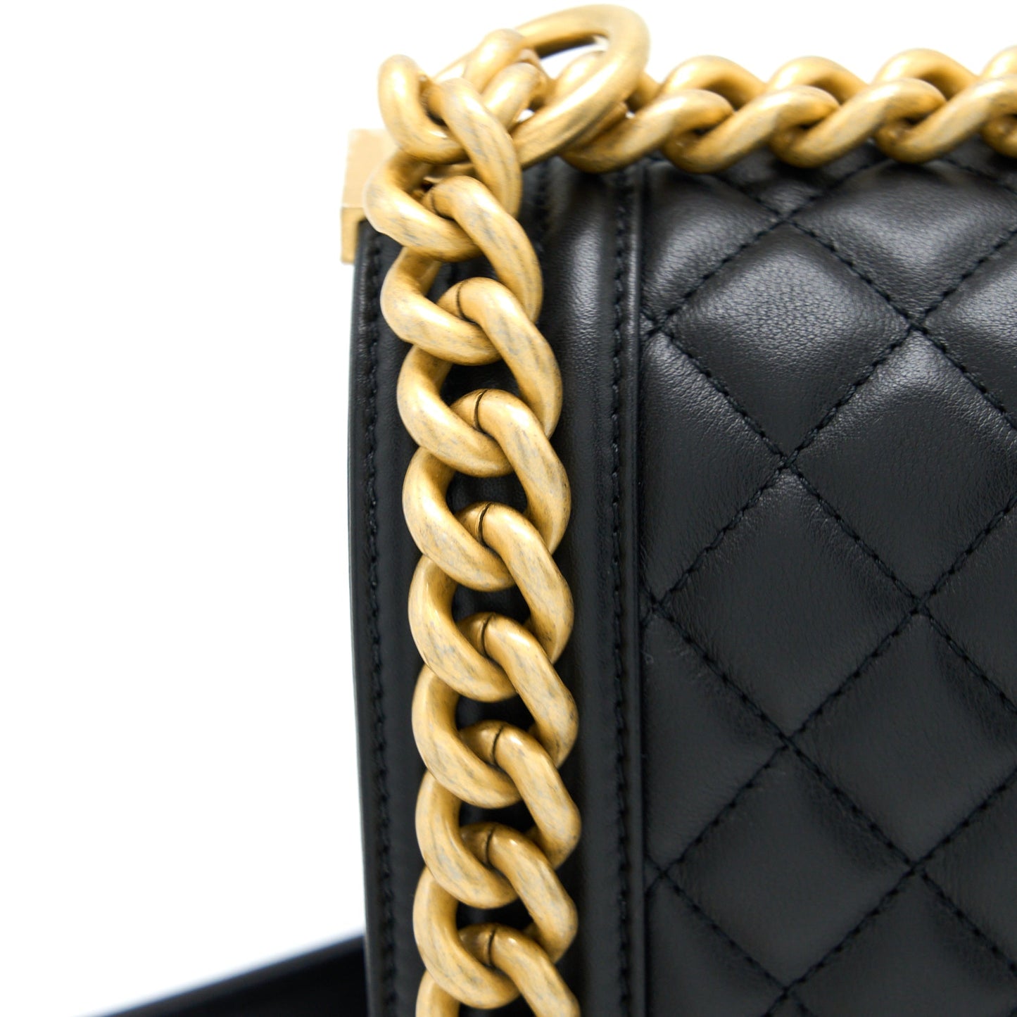 Chanel Medium Boy Bag Calfskin Black  (Microchip)