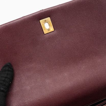 Chanel Medium Coco Handle With Lizard Handle Caviar Burgundy