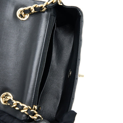 Chanel Mini Rectangular with coco bag charm Limited Edition Lambskin Black L