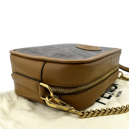 FENDI FF Fabric Crossbody Camera Bag Tan
