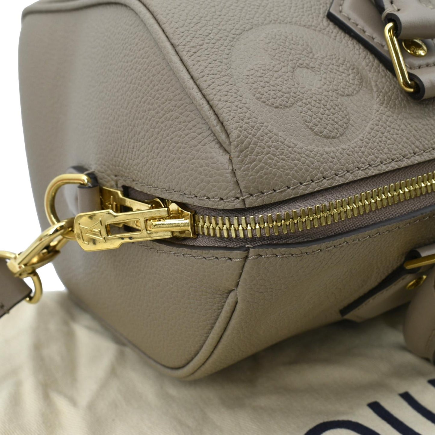 LOUIS VUITTON Speedy 25 Bandouliere Monogram Empreinte Shoulder Bag Tourterelle