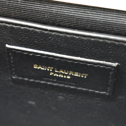 YVES SAINT LAURENT Kate Leather Chain Clutch Crossbody Bag Beige