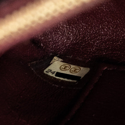 Chanel Medium Coco Handle With Lizard Handle Caviar Burgundy