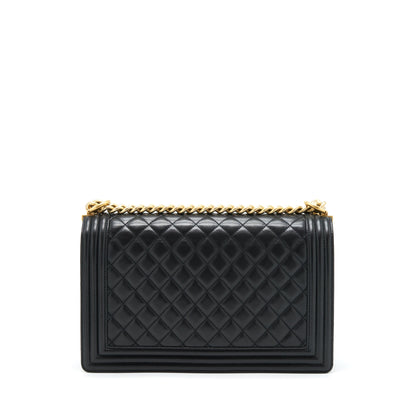 Chanel Boy Bag New Medium (28cm) Lambskin Black Ruthenium