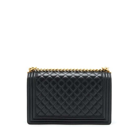 Chanel Boy Bag New Medium (28cm) Lambskin Black Ruthenium
