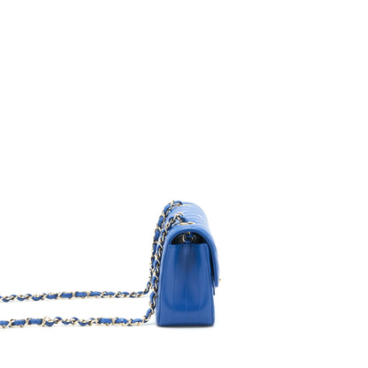 Chanel Mini Rectangular Flap Bag Chevron Lambskin Blue L