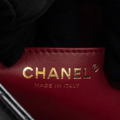 Chanel Camellia Adjustable Chain Mini Square Flap bag Lambskin black  (microchip)