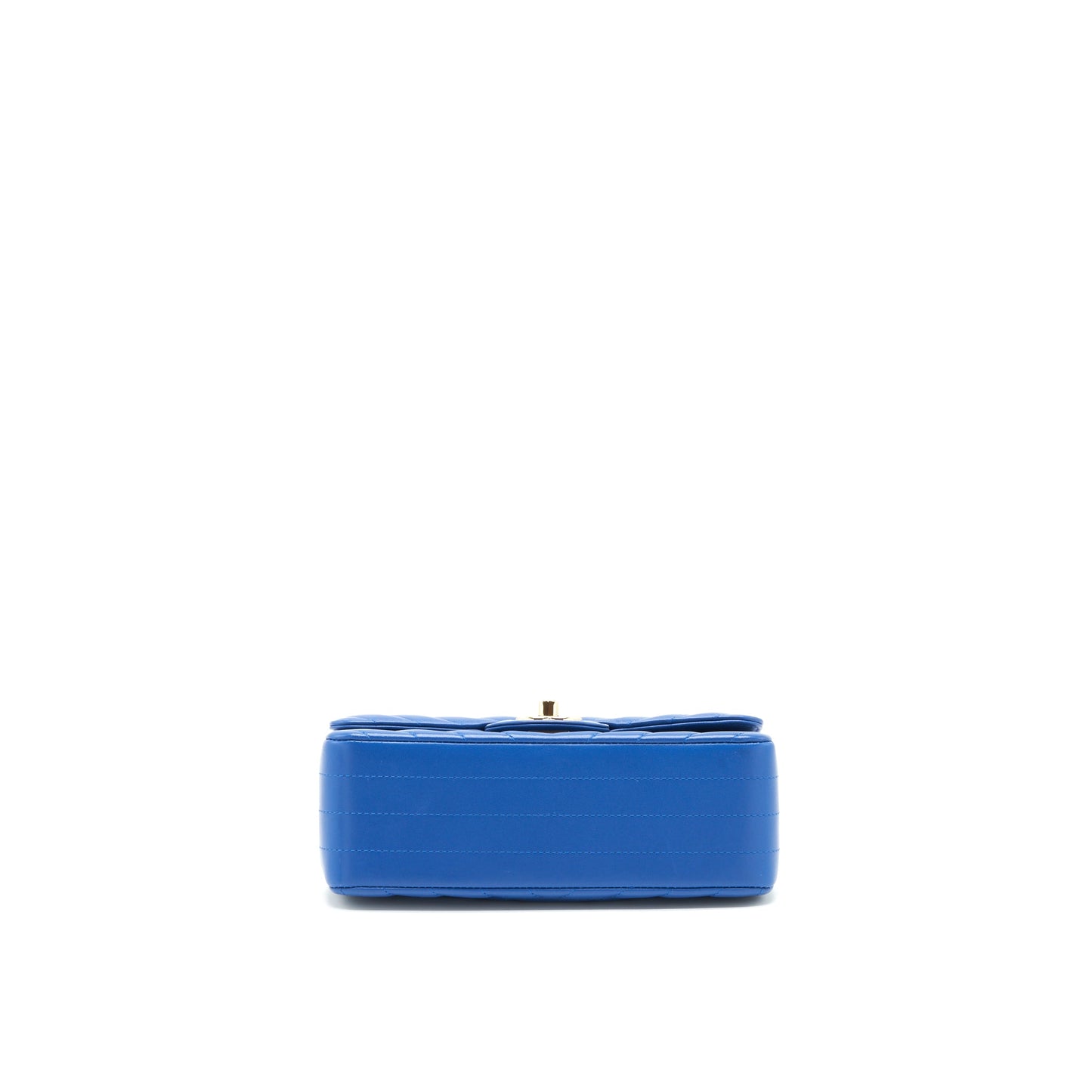 Chanel Mini Rectangular Flap Bag Chevron Lambskin Blue L