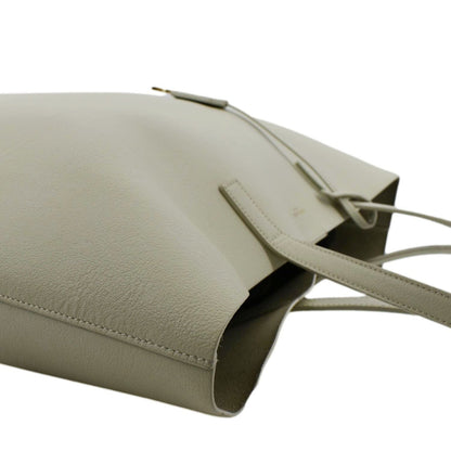 YVES SAINT LAURENT Leather Tote Bag Ivory