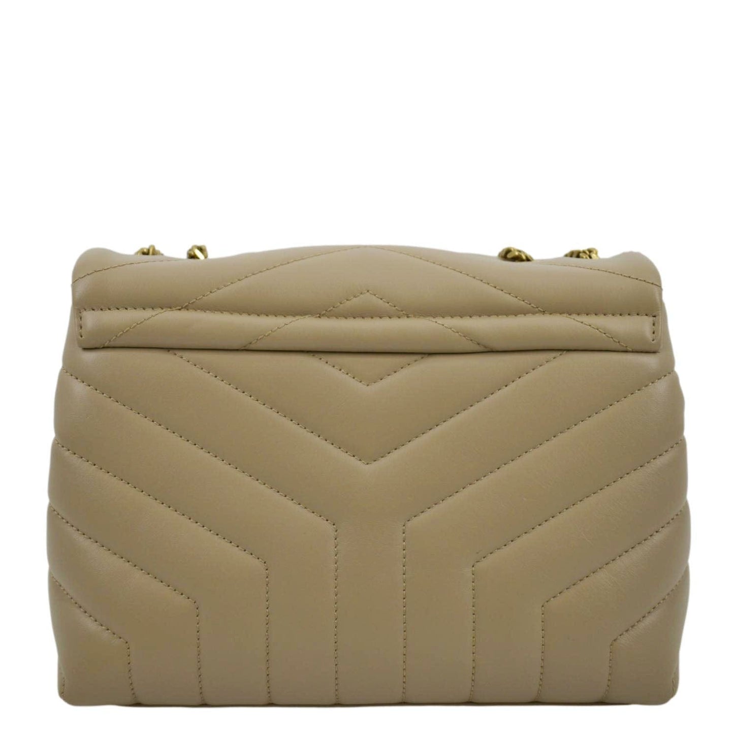 YVES SAINT LAURENT Small Loulou Quilted Leather Crossbody Bag Dark Beige