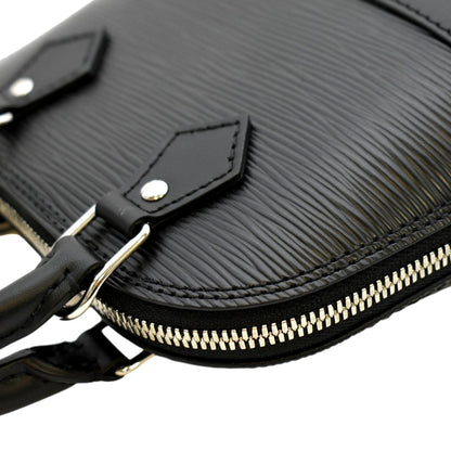 LOUIS VUITTON Nano Alma Epi Leather Top Handle Shoulder Bag Black