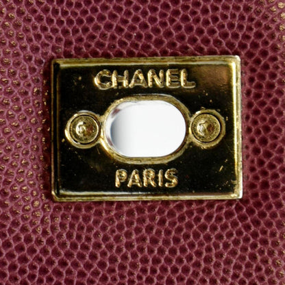 CHANEL Business Affinity Medium Flap Quilted Caviar Shoulder Bag Pink