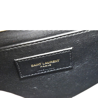 YVES SAINT LAURENT Kate Leather Chain Clutch Crossbody Bag Beige