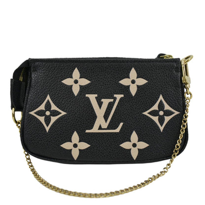 LOUIS VUITTON Mini Pochette Bicolor Monogram Empreinte Accessoires Pouch Black