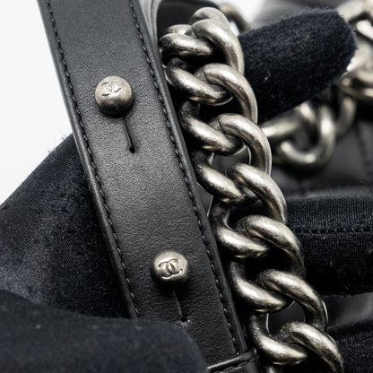 Chanel Medium Boy Bag Calfskin Black Ruthenium Hardware