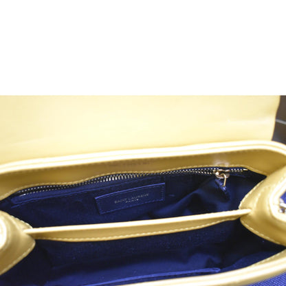 YVES SAINT LAURENT Mini Loulou Leather Crossbody Bag Yellow