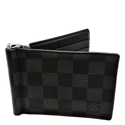 LOUIS VUITTON Pince Money Clip Damier Graphite Wallet Black