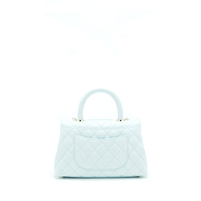 Chanel 21K Baby Blue Coco handle Small (old mini) 24cm L