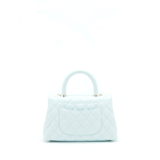 Chanel 21K Baby Blue Coco Handle Small (Old Mini) 24cm L
