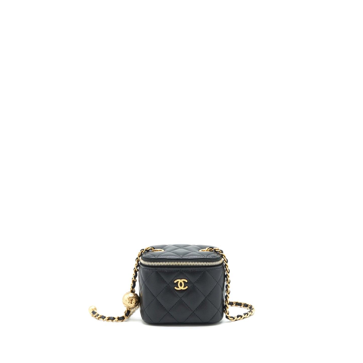 Chanel Pearl Crush Mini Vanity Case Lambskin Black