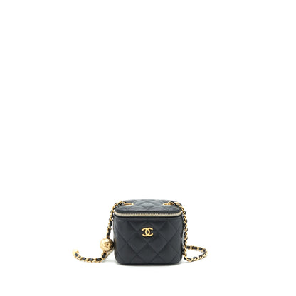 Chanel Pearl Crush Mini Vanity Case Lambskin Black