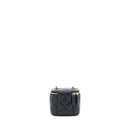 Chanel Pearl Crush Mini Vanity Case Lambskin Black
