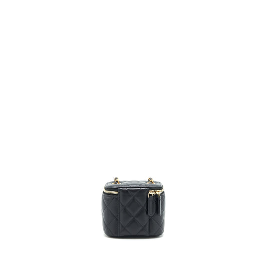 Chanel Pearl Crush Mini Vanity Case Lambskin Black