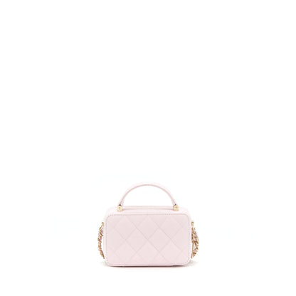 Chanel 22P Top Handle Mini Vanity With Chain Caviar Light Pink L