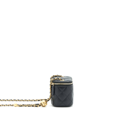 Chanel Pearl Crush Mini Vanity Case Lambskin Black