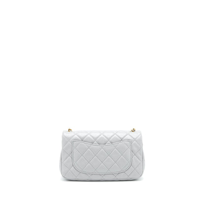 Chanel 21B pearl Crush Mini Rectangular Flap Bag Grey