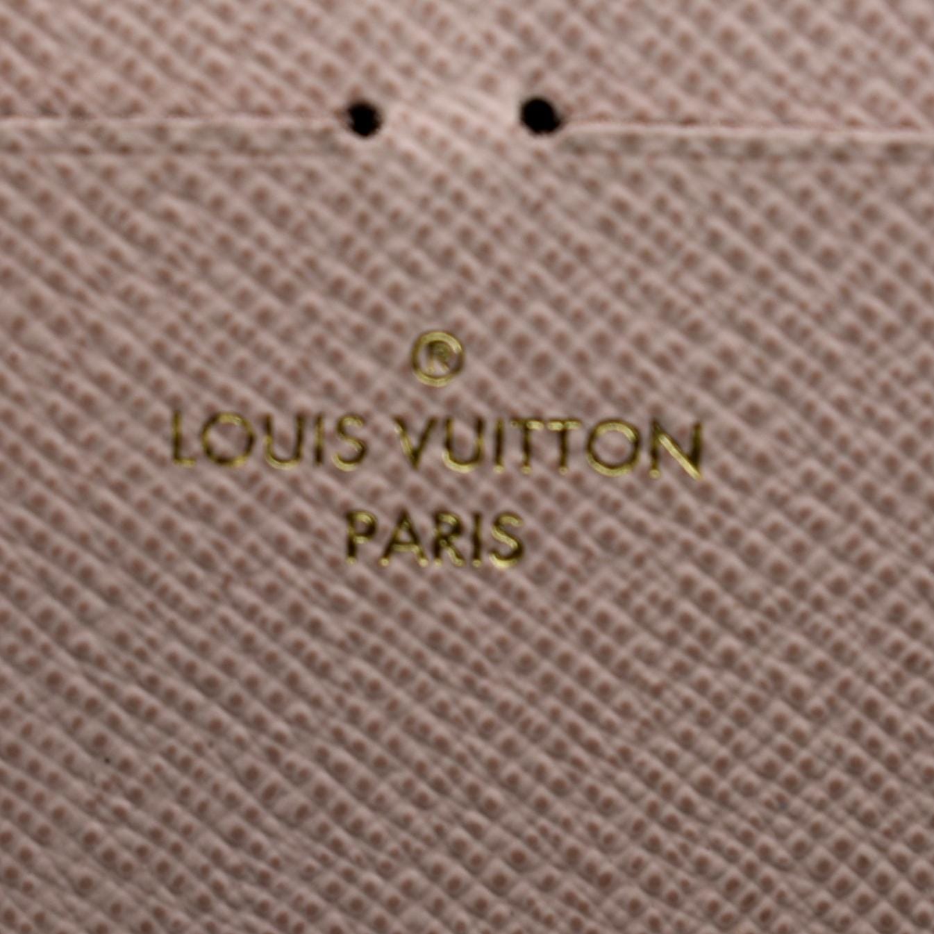LOUIS VUITTON Clemence Monogram Canvas Zippy Wallet Brown