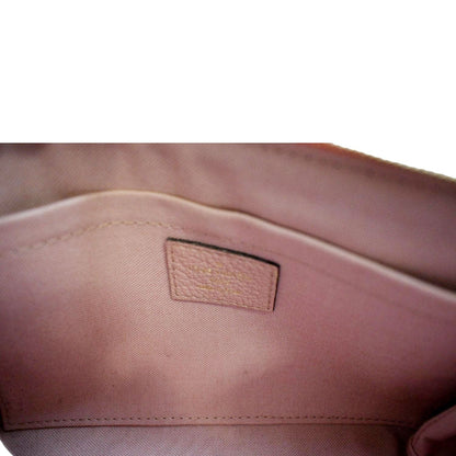 LOUIS VUITTON Pallas Monogram Canvas Clutch Crossbody Bag Brown