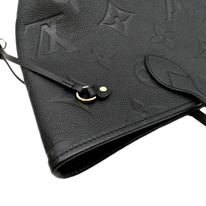 LOUIS VUITTON Neverfull MM Monogram Empreinte Leather Tote Bag Black