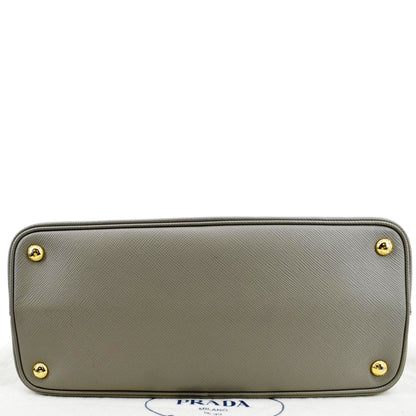 PRADA Double Handle Saffiano Leather Tote Bag Grey
