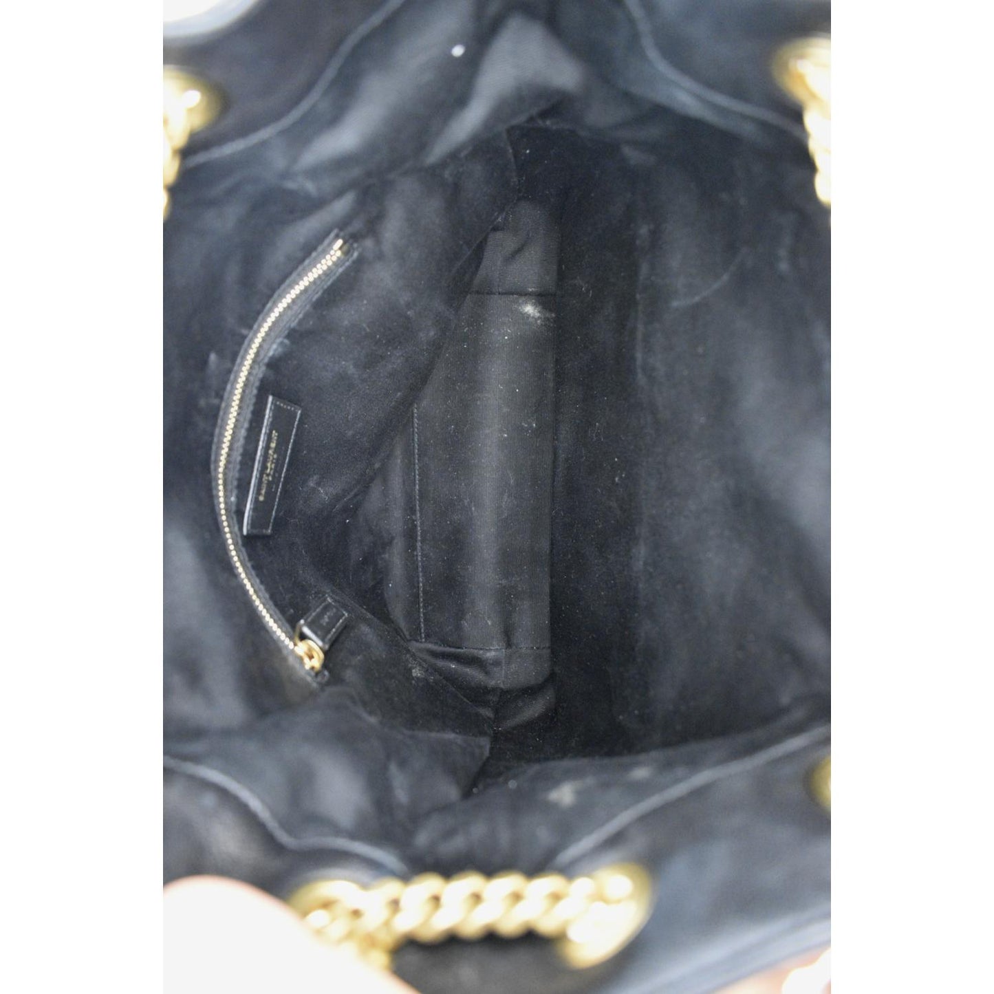 YVES SAINT LAURENT Sequin Leather Backpack Bag Black