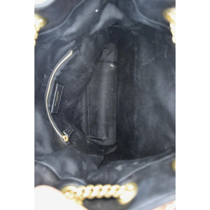 YVES SAINT LAURENT Sequin Leather Backpack Bag Black