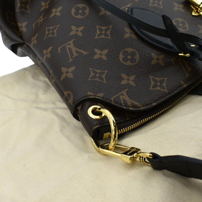 LOUIS VUITTON Flower Zipped MM Monogram Canvas Tote Bag Noir