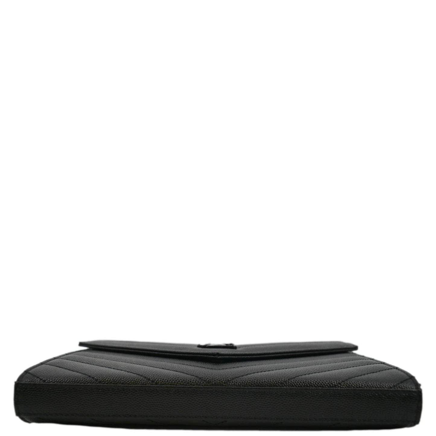 YVES SAINT LAURENT Cassandre Chain Wallet Leather Crossbody Bag Black