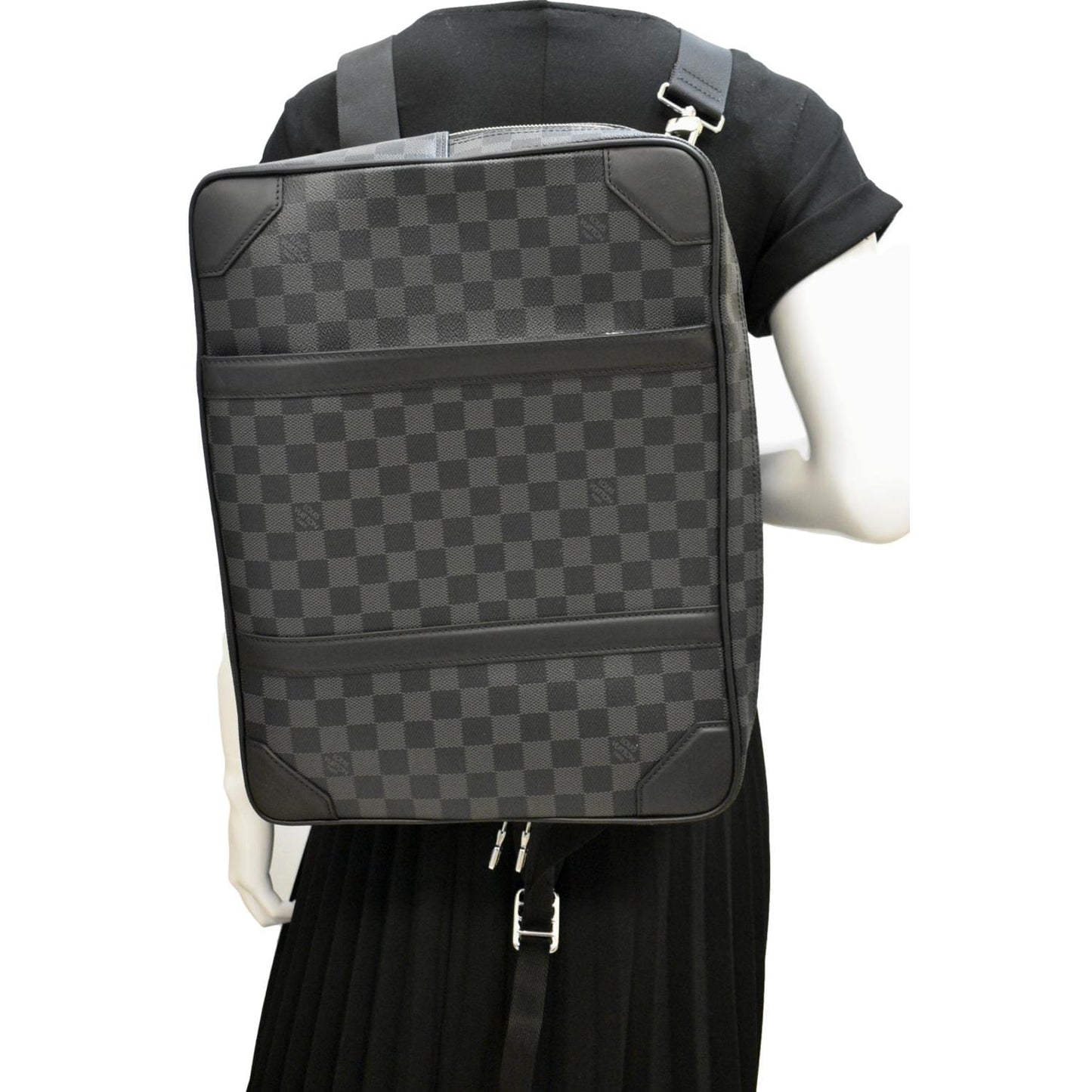 LOUIS VUITTON Damier Graphite Canvas Briefcase Backpack Bag Black